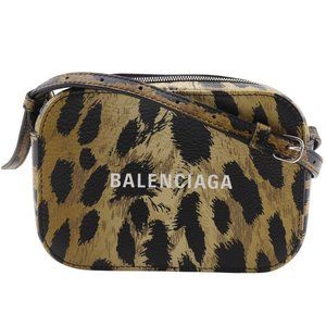Balenciaga Everyday Camera Bag XS Leopard Print Shoulder (552372) in Brown Ca...